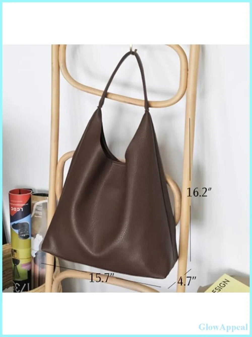 Soft Slouchy Vegan Leather Hobo Bag Shoulder Tote Women's Handbag